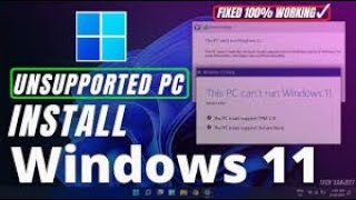 how to install windows 11 on unsupported pc or Hardware [upl. by Idyak82]