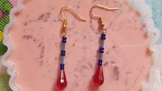 Making handmade dangle beads earring at home beads teronpimeechanel5521 [upl. by Talbert]