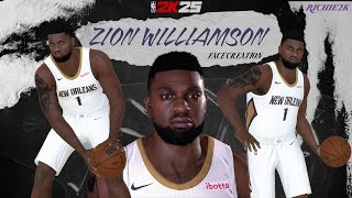 Zion Williamson Face Creation NBA 2K25 [upl. by Olmstead]