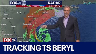 Tropical Storm Beryl Update on path expected Texas landfall [upl. by Arotak]