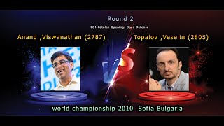 Viswanathan Anand vs Veselin Topalov  WCH 2010 Sofia  Round 2 [upl. by Orutra]