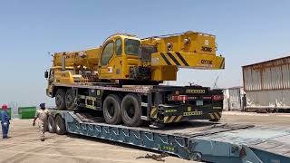 Low Bed trailer loading 70Ton XCMG Crane [upl. by Derfiniw]