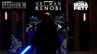 Order 66 at Jedi Temple Extended Cut with ROTS  Obi Wan Kenobi  Book of Boba Fett [upl. by Osber]