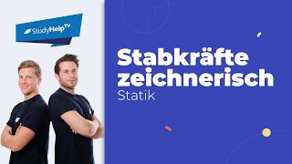 Stabkräfte mit dem zeichnerischen Knotenpunktverfahren 1 Technische Mechanik StudyHelp [upl. by Accem31]