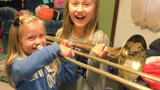 Hilarious 6 YEAR OLD quotLET IT GOquot FAIL on TROMBONE [upl. by Audwin]