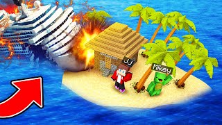 The Cruise Ship CRASHED INTO Mikey and JJ’s Island in Minecraft Maizen [upl. by Kimberly]