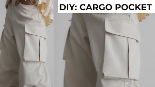 HOW TO CUT amp SEW A CARGO POCKET Easiest Way to Make a Cargo Pocket  Beginners Friendly [upl. by Colt]