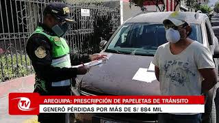 Resumen semanal  Prescripción de papeletas de tránsito generó pérdidas de S 884 mil en Arequipa [upl. by Ttenaej]