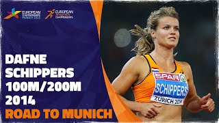 Dafne Schippers Sprint Gold Double  Zurich 2014  Road To Munich 2022 [upl. by Nalon]