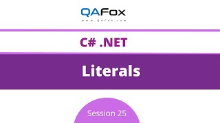 Literals CNet  Session 25 [upl. by Artenal]