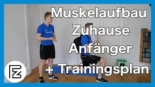 Muskelaufbau zuhause für Anfänger  Krafttraining ohne Geräte für zuhause [upl. by Dimitris]