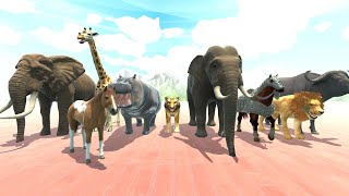 New Animals Speed Race  Cow Tiger Elephant Giraffe Hippo Lion Horse [upl. by Afra]