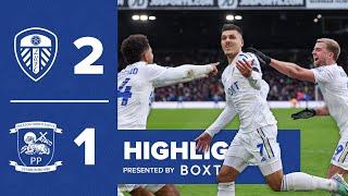 Highlights Leeds United 21 PNE  Piroe 94th minute penalty [upl. by Gnes]