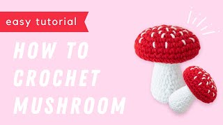 Amigurumi mushroom keychain  Full crochet tutorial  Garnknuten [upl. by Enirual779]