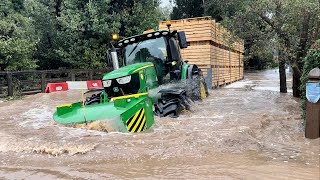 Rufford Ford FLOOD at 5FT with farmer in tractor that has had enough of closure  part 142 [upl. by Ellora]