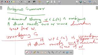 38  Automata  Difference between Ambiguous Grammar and unambiguous grammar  Dr Pushpa Choudhary [upl. by Liek]