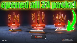 I GOT THE HEIRLOOM SHARDS 4 Year Anniversary Collection Event 24 PACK OPENING Apex Legends [upl. by Orbadiah685]