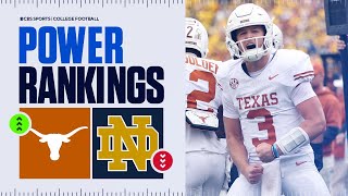 College Football Power Rankings Texas moves to No 2 Notre Dame out of the Top 10 [upl. by Amle]