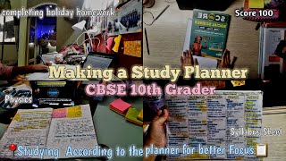 Making a planner📋and studying by following it for better focus 🙆🏻‍♀  As a CBSE 10th Grader📚study [upl. by Yrhcaz]