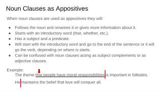 Noun Clauses as Appositives Grammar 88  Google Slides [upl. by Brade]