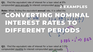 Converting Nominal Interest Rates to Different Compounding Periods [upl. by Neelhtak]