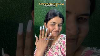 Getting Nail Extensions for the first time 💅🎀 nails viral explore vlog nails nailextension [upl. by Kanor800]