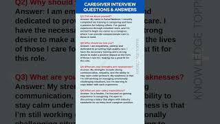 Caregiver Interview Questions and Answers [upl. by Currier]