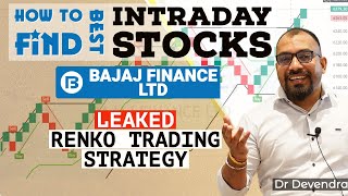 HOW TO FIND BEST INTRADAY STOCKS  LEAKED RENKO TRADING STRATEGY FOR BAJAJ FINANCE INTRADAY amp SWING [upl. by Helban]