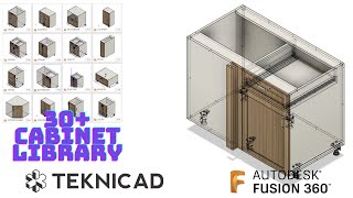 Fusion 360 Kitchen Cabinet library with configurations [upl. by Jeffrey]