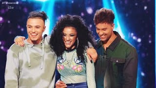 The Cutkelvins sing EXCITING What About Us ampComments X Factor 2017 Live Show Week 1 Sunday [upl. by Lertsek61]