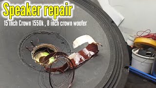 Speaker repair  crown 1550k speaker  8 inch woofer speaker [upl. by Petigny614]