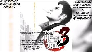 Ryu Ga Gotoku 3Yakuza 3 Lyricism Without Tears Full VersionMinor Arrangement30 Min [upl. by Asyle]