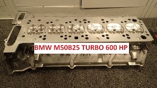 BMW M50B25 600 hp turbo cylinderhead build [upl. by Grubb455]