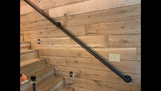 DIY 112” Rustic Industrial Pipe Handrail  CBH [upl. by Notanhoj]