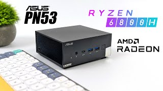 ASUS PN53 First Look A Fast Ryzen 6800H Mini PC That Can Really Game Hands On [upl. by Roby699]