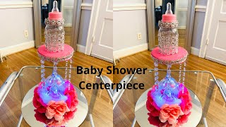 DIY BABY SHOWER CENTERPICE EASY BABY SHOWER CENTERPIECE [upl. by Britteny]