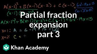 Partial fraction expansion 3  Partial fraction expansion  Precalculus  Khan Academy [upl. by Alek]