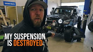 My Suspension Is Destroyed Rebuild wTeraflex and Falcon 35 aDAPT Shocks On My Jeep Gladiator [upl. by Arlette]