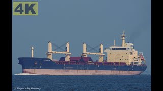 TRANSNORDIC  Shipspotting Germany 🇩🇪 IMO 9602174  River Elbe near City Otterndorf  4K VIDEO [upl. by Ayekehs976]