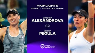 Ekaterina Alexandrova vs Jessica Pegula  2024 Miami Quarterfinal  WTA Match Highlights [upl. by Enortna]