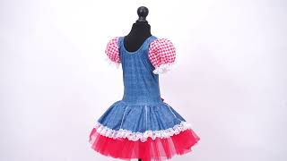 FOC25031A  1st Position GinghamDenim Tutu with Lacing Detail and Lace Trim [upl. by Aitram]