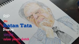 RIP Ratan Tata Sir DrawingHow to draw Ratan Tata very easy colour pencil drawing [upl. by Eiloj]