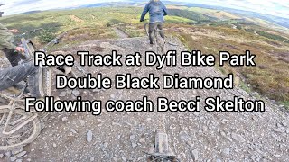 Dyfi Bike Park  Race Track  sighting lap following Becci Skelton [upl. by Nnaaras]