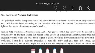 doctrine of notional extension employee compensation act  ballb  bballb  easy explanation [upl. by Leonidas]