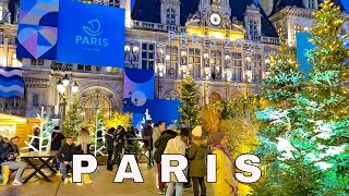 Paris France LIVE  Paris Christmas Lights  Paris Christmas Village 2023 [upl. by Luemas]