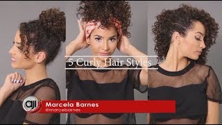 Tutorial de 5 peinados fáciles para cabello rizado por Marzeamor [upl. by Rochester]