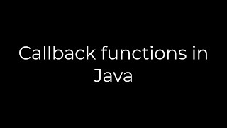 Java Callback functions in Java5solution [upl. by Collie765]