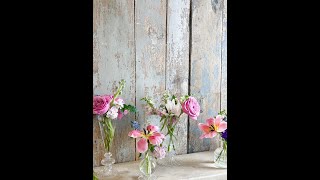 Flower Arranging in Small Glass Vases with Sandra Sigman Floral Designer [upl. by Zanas788]