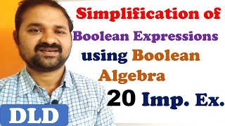 Simplification of Boolean Expressions using Boolean Algebra rules  DLD  STLD  CO  CA [upl. by Asyar]