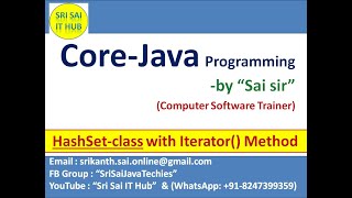 214 HashSet class with Iterator Method  Java Collections Framework  Collection Set interface [upl. by Eladnek145]